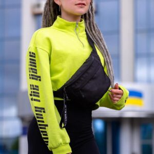 Жіноча сумка бананка барсетка через плече without basic black, чорного кольору