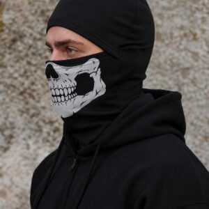 Чоловіча гірськолижна бавовняна балаклава without extreme з принтом череп black, чорного кольору