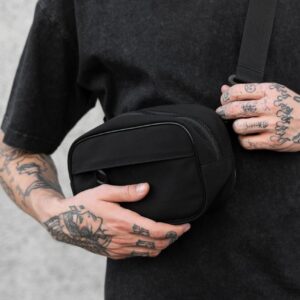 Чоловіча сумка месенджер через плече without monogram нейлон black, чорного кольору