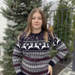 Светр новорічний "Олені" синій