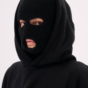 Жіноча тепла зимова дихаюча універсальна балаклава without control black, чорного кольору