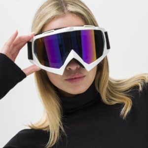 Жіночі Лижні Окуляри Гірськолижні Маска Дзеркальна Without Chameleon White&Purple