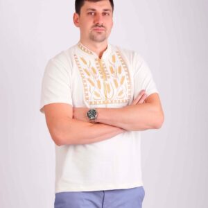 Чоловіча вишиванка "Колоски", білого кольору