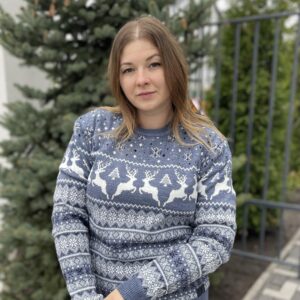 Светр новорічний "Олені" джинс