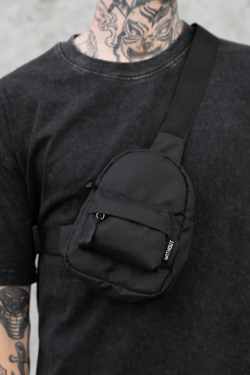 Чоловіча сумка месенджер without micro black, чорного кольору