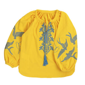 Вишиванка для дівчинки "Ластівки", жовтого кольору